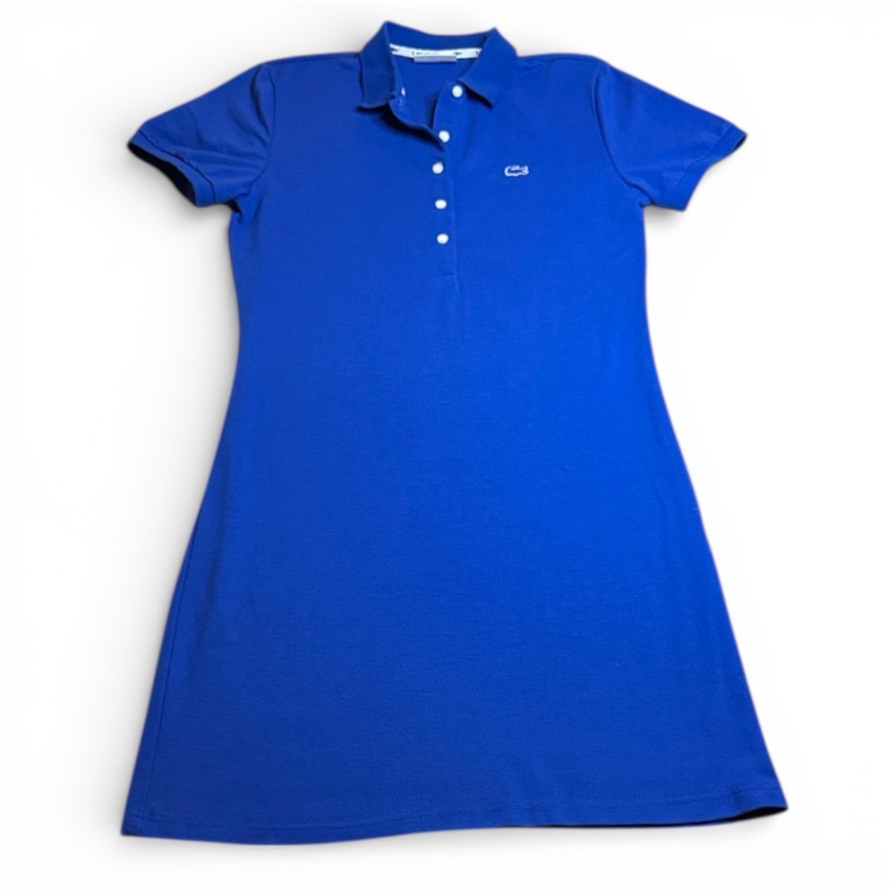 Lacoste Women's Slim Fit Stretch Mini Piqué Polo Dress Royal Blue XL/46